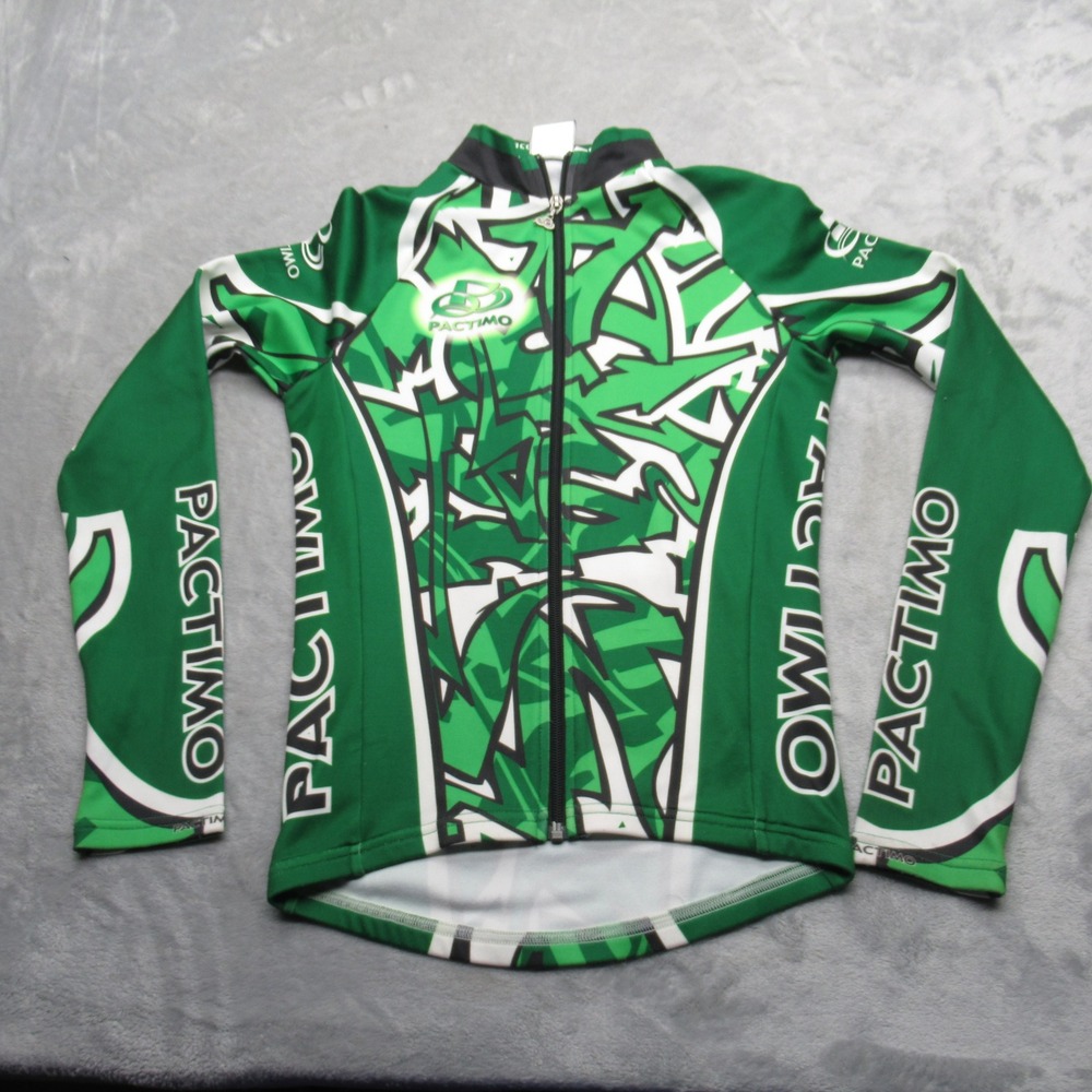 Pactimo Cycling‎ Jersey Womens XS Green Race Fit Long Sleeve Full Zip Bike